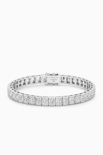 Princess-cut Diamond Tennis Bracelet in 18kt White Gold