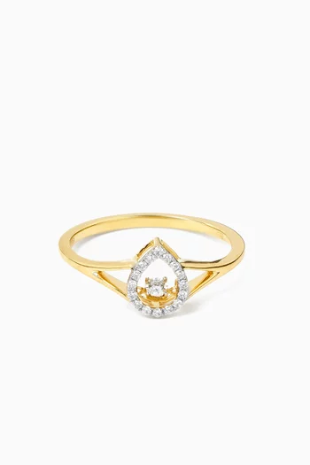 Dancing Diamond Ring in 18kt Gold
