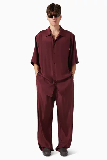 Wide-leg Pyjama Pants in Habotai Silk