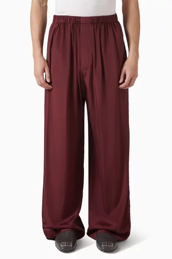 Wide-leg Pyjama Pants in Habotai Silk
