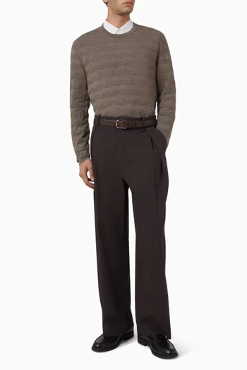 Geometric-knit Sweater in Merino Wool Blend