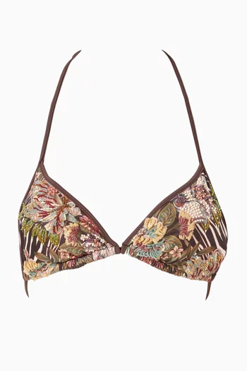 Ludovica Embroidered Triangle Bikini Top