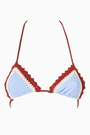 Bea Crochet-trim Triangle Bikini Top