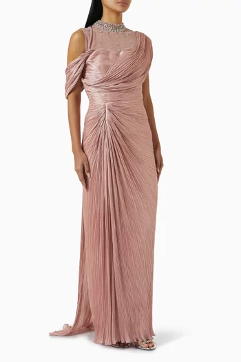 Embellished Pleated Dress