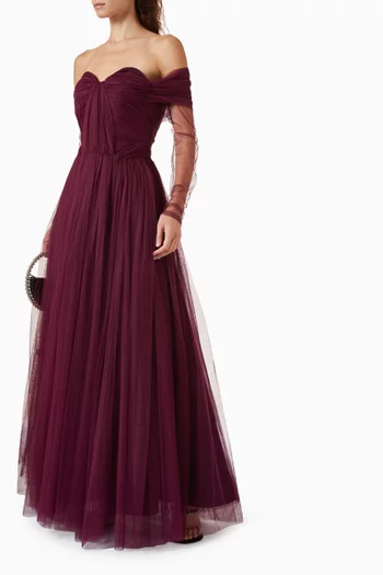 Off-shoulder Dress in Tulle