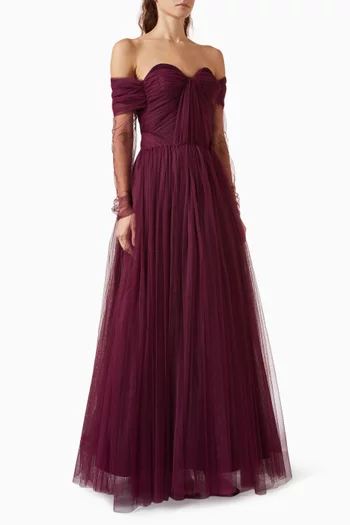 Off-shoulder Dress in Tulle