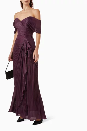 Gathered Off-shoulder Dress