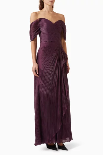 Gathered Off-shoulder Dress