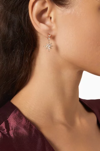 Barq Daw Diamond Dangling Earrings in 18kt Rose Gold