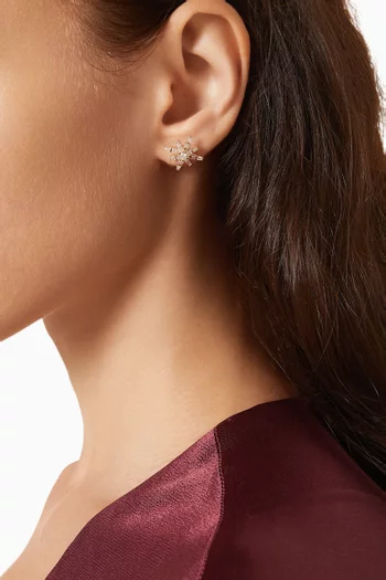 Barq Daw Diamond Stud Earrings in 18kt Rose Gold