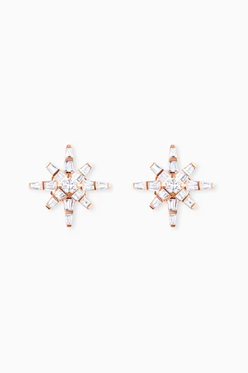 Barq Daw Diamond Stud Earrings in 18kt Rose Gold