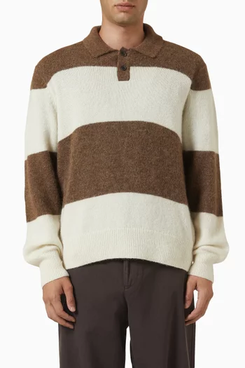 Rugby Shirt in Brushed Alpaca Blend Knit