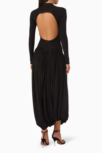 Onix Open-back Ruched Dress