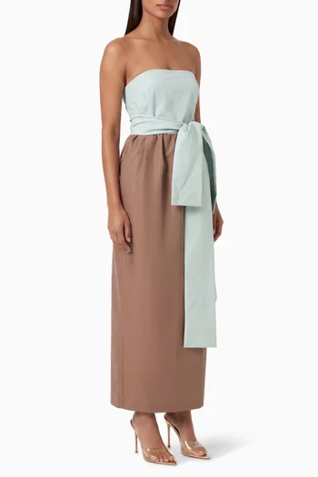 Lina Bow-detail Bustier Gown