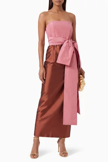 Lina Bow-detail Bustier Gown