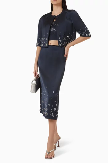 Crystal-embellished Crop Top