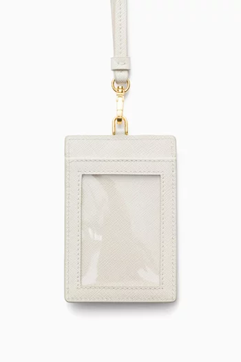 Badge Holder in Saffiano Leather