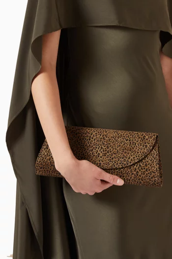 Small Opera Flap Clutch in Suede