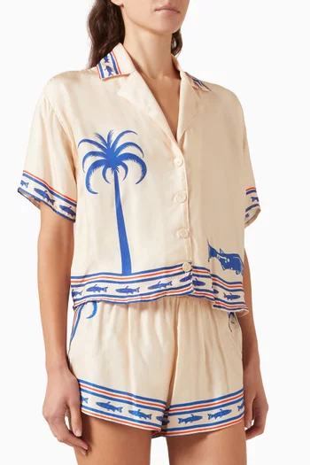 Octavia Palm-print Shirt in Viscose