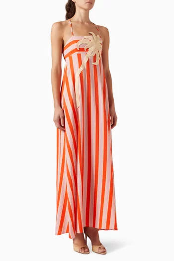 Liffey Striped Dress in Linen-blend