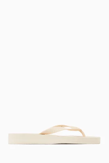 Tapered Flip-flop Platform Sandals in Natural Rubber