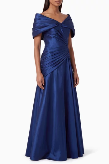 Romina Draped Gown in Taffeta