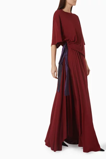 Draped T-shirt Dress in Crepe Jersey