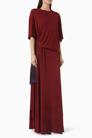 Draped T-shirt Dress in Crepe Jersey