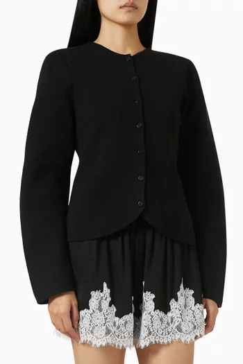 Eliza Cinched Cardigan in Wool-blend