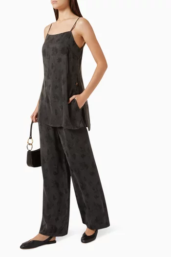 Nara Jacquard Straight-leg Pants