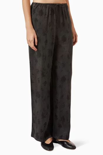 Nara Jacquard Straight-leg Pants