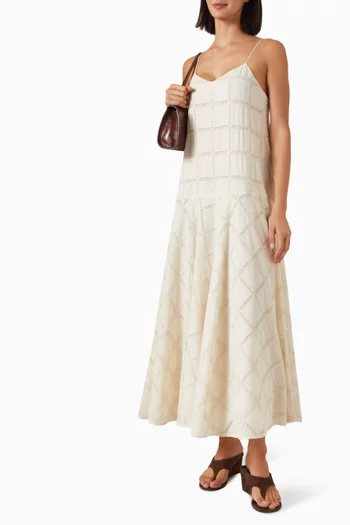 Annika Drop-waist Midi Dress in Cotton