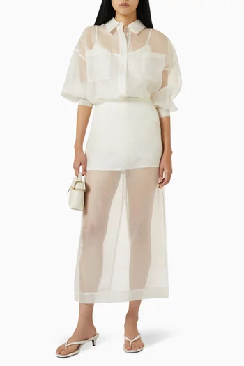 Sian Oversized Shirt in Silk Organza