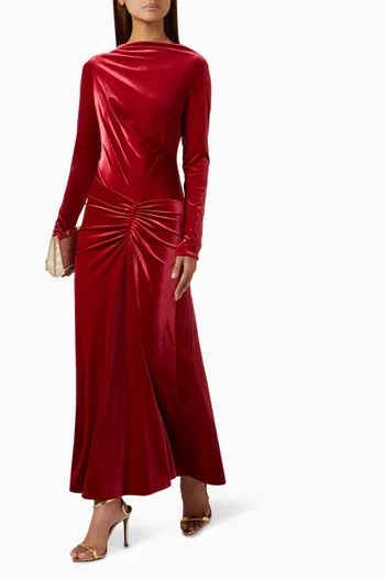 Ferrera Draped Dress in Velvet