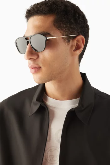Specialised-fit Navigator Sunglasses in Acetate & Metal
