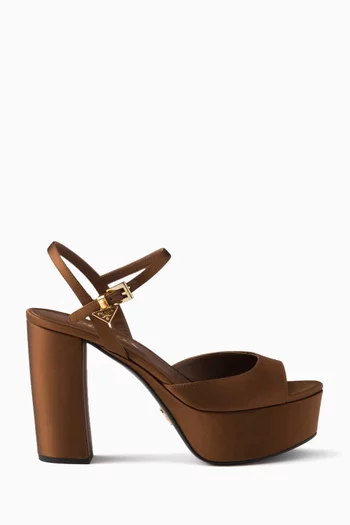 Platform Sandals in Satin