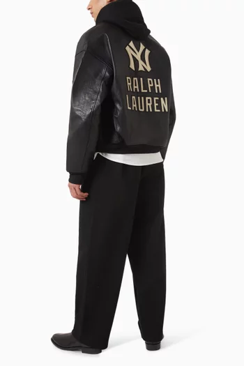 x MLB Bomber Jacket in Calf Leather