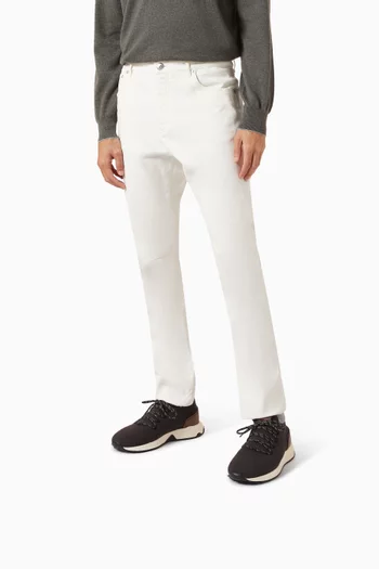 Stretch Knit Sneakers in Wool & Leather