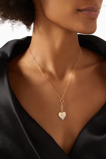 Single Letter 'H' Heart Coded Necklace in 18kt Gold