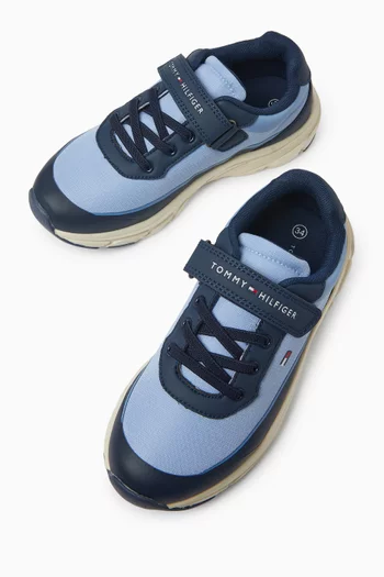 Velcro Sneakers in Faux Leather