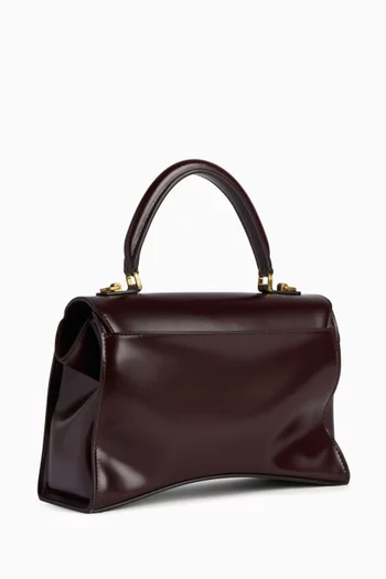 Small Hourglass Avenue Top-handle Bag in Leather