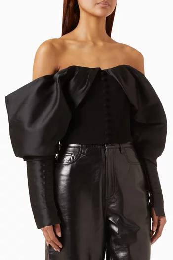 Opera Off-shoulder Top in Taffeta
