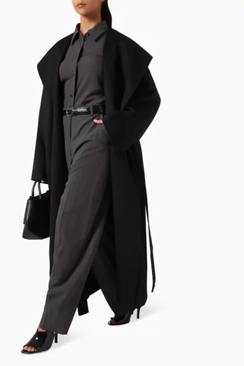 High-waist Pants in Wool-blend