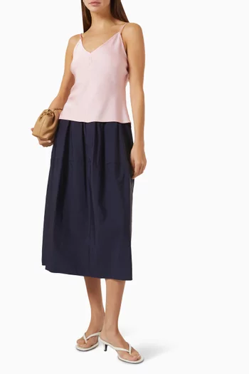 Sculpted Midi Skirt in Nylon