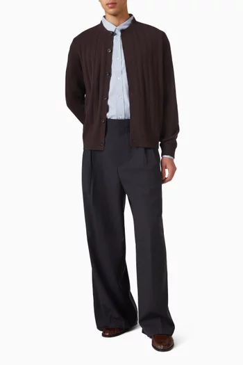 Pleated Wide-leg Pants in Wool