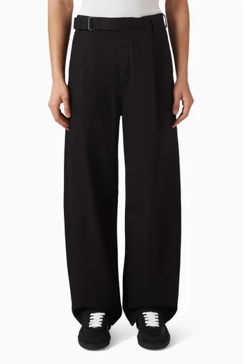 Barrel-leg Pants in Cotton-blend