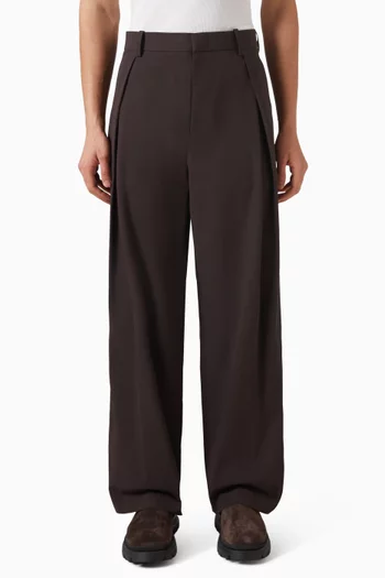 Pleated Relaxed-fit Pants in Cotton