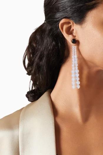 Les Goudes Opalite & Onyx Earrings in Sterling Silver