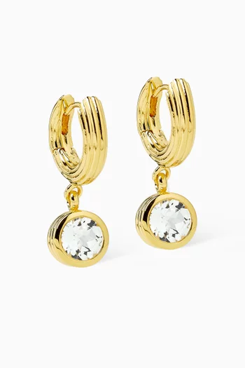 Rayon Round Topaz Hoop Earrings in Gold Vermeil