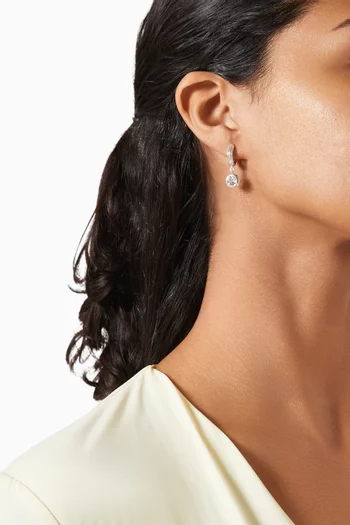 Rayon Round Topaz Hoop Earrings in Sterling Silver